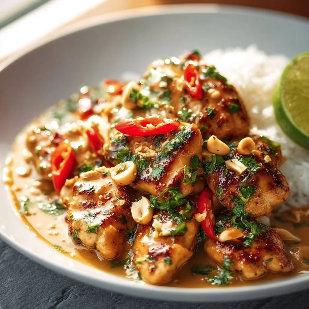 Thailändisches Erdnuss-Hähnchen