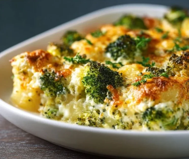 Leckerer vegetarischer Kartoffel-Brokkoli-Auflauf aus frischen Zutaten