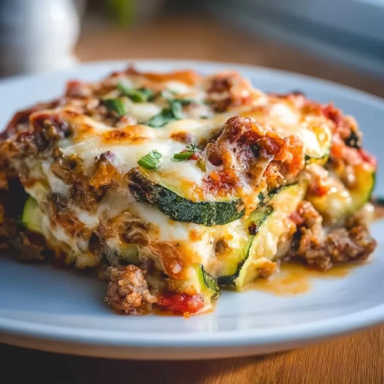 Köstlicher Zucchini-Pizza-Auflauf mit frischen Zutaten und Käse