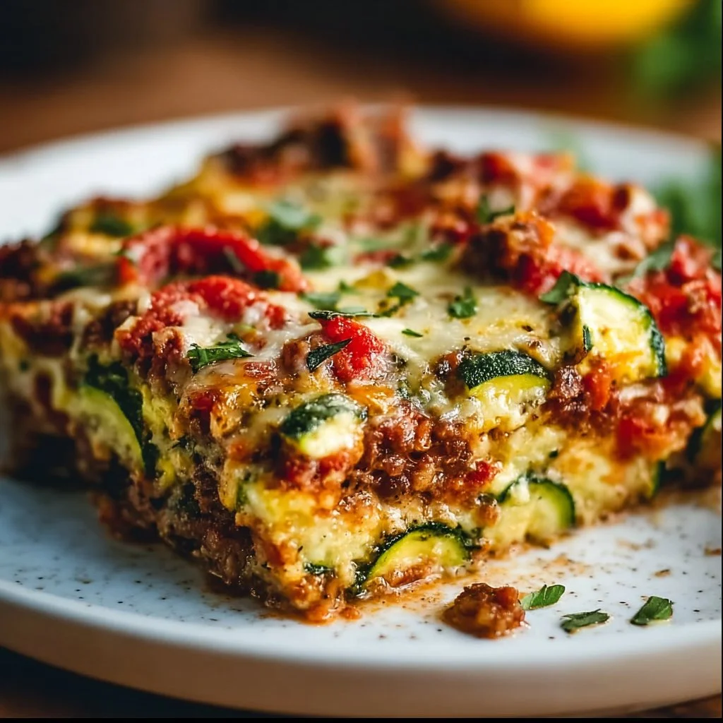 Zucchini-Pizza-Auflauf
