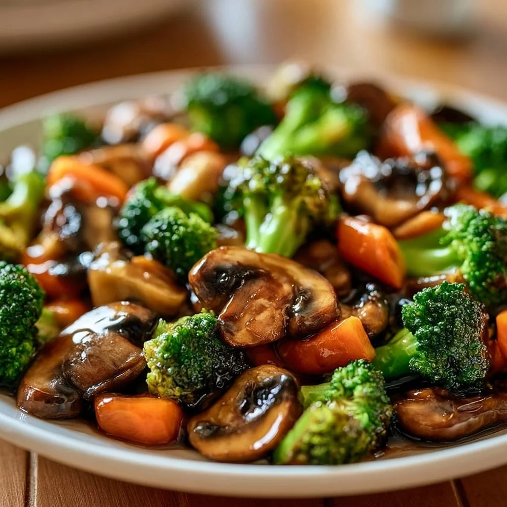15-Minuten-Pfanne mit Champignons, Brokkoli und Karotten