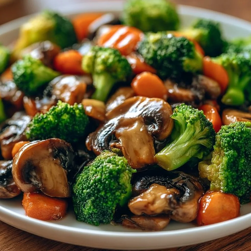 15-Minuten-Pfanne mit Champignons, Brokkoli und Karotten