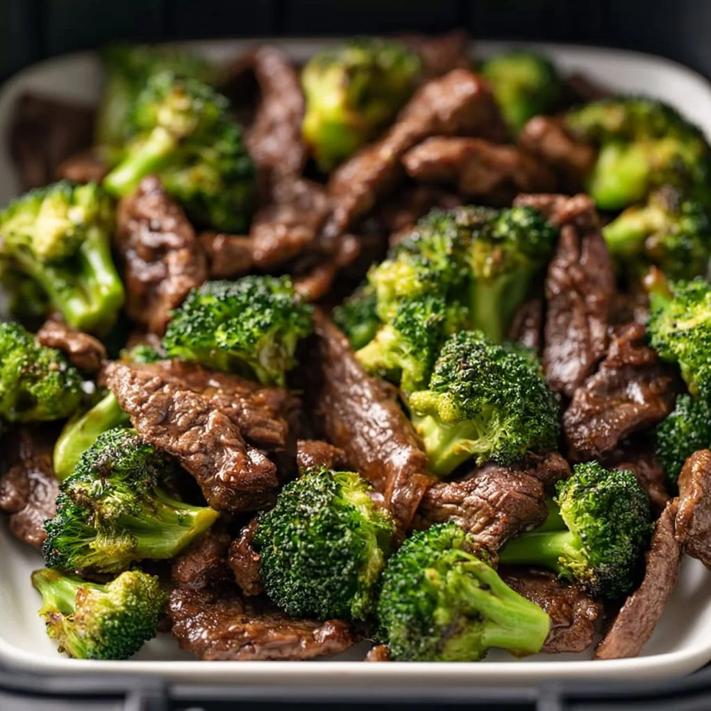 Air Fryer Rindfleisch und Brokkoli