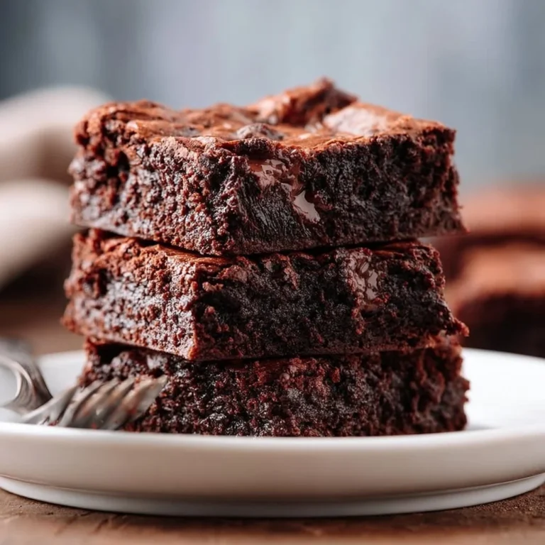 Leckere, frisch gebackene Brownies auf einem Tisch