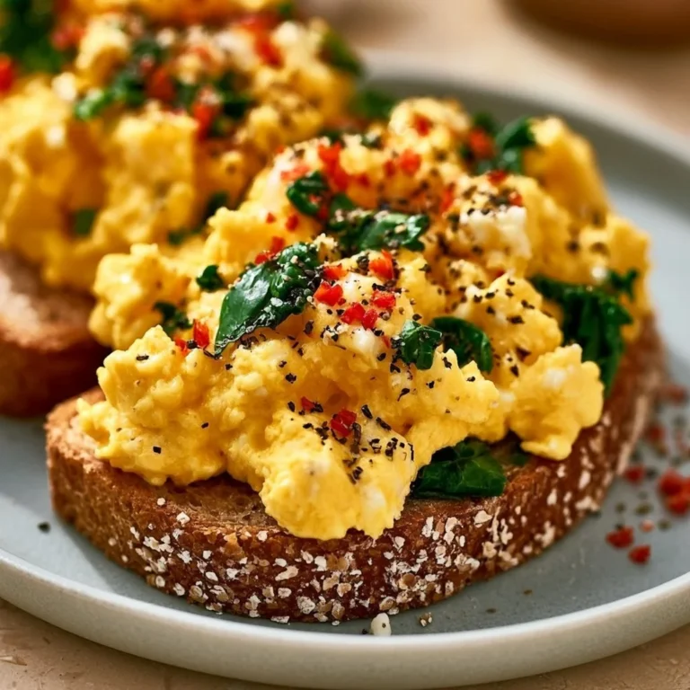 Cremiges Rührei serviert auf knusprigem Röstbrot