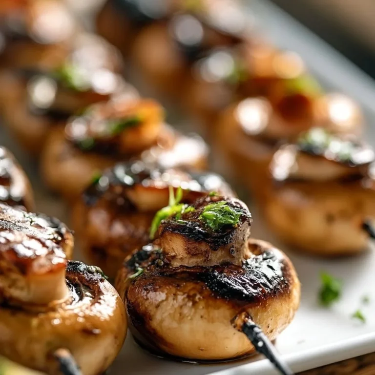Gegrillte Pilzspieße für ein BBQ