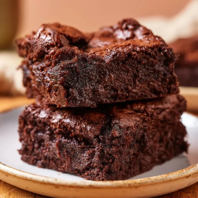Saftige vegane Brownies auf einem Teller, bereit zum Genießen.