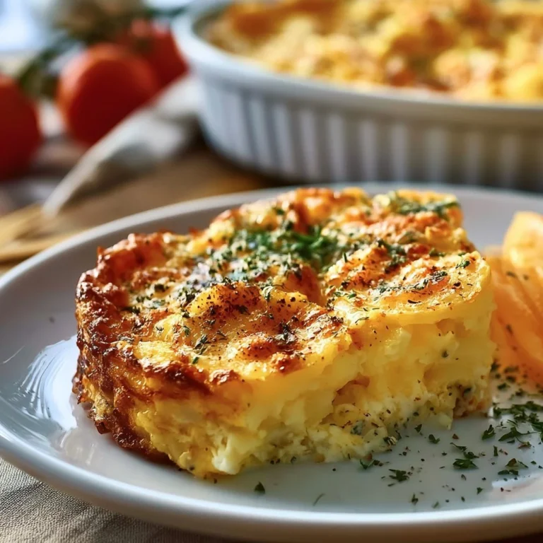 Eier Kartoffel Auflauf mit frischen Zutaten und Käse überbacken