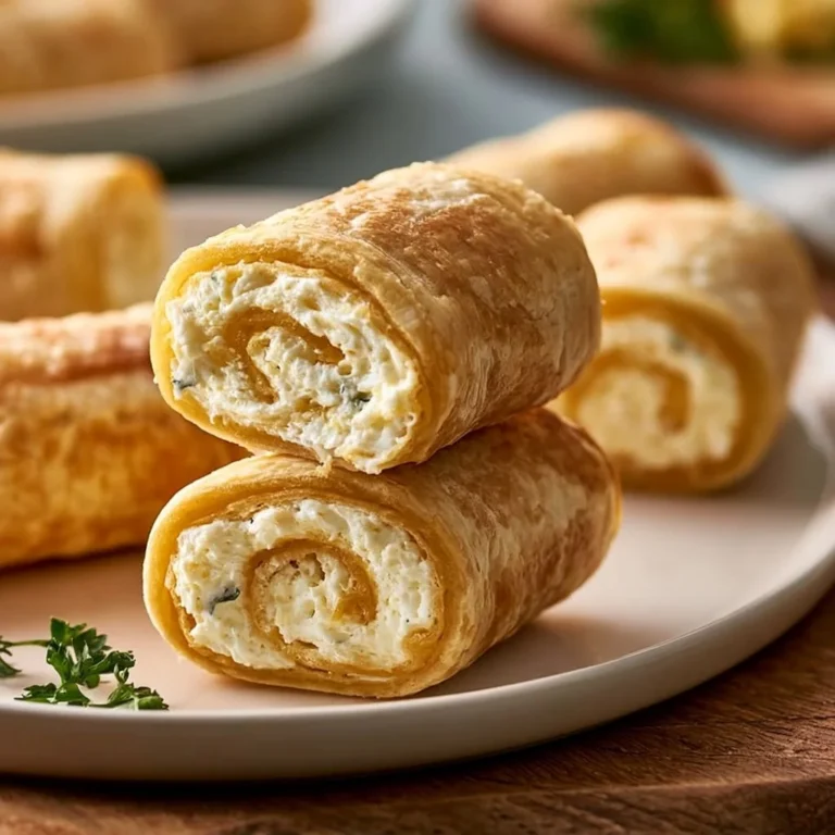 Leckere Frischkäse Roll-Ups auf einem Teller serviert