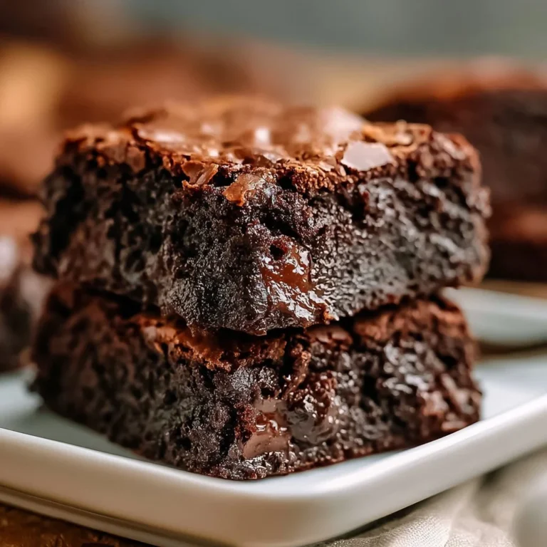 Fudgy Brownies auf einem Teller, frisch gebacken und appetitlich serviert.
