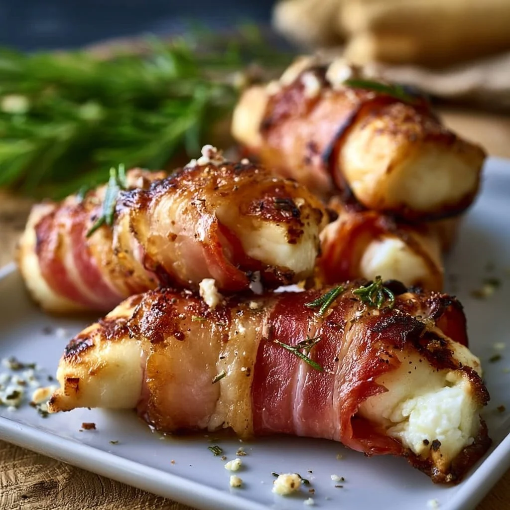 Gegrillte Feta-Schinkenröllchen