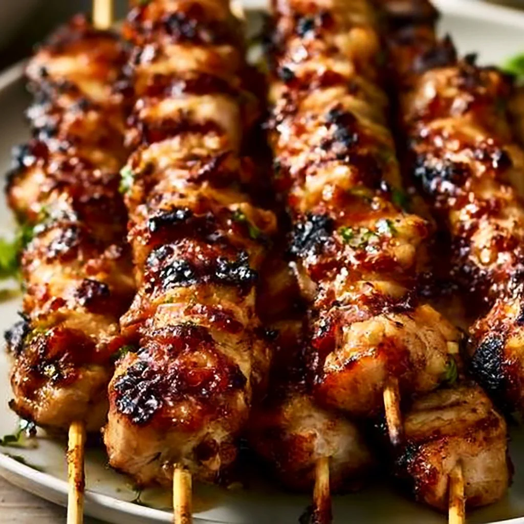 Gegrillte thail&auml;ndische Kokosnuss-H&uuml;hnchenspie&szlig;e