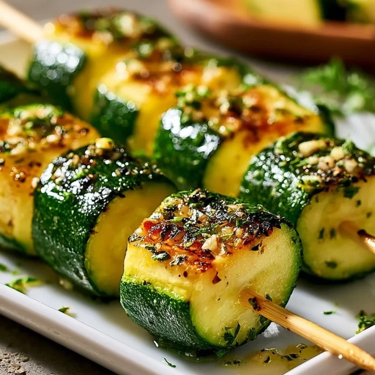 Leckere Zucchini-Spieße auf einem Grill, ideal für gesunde Snacks und Feiern.