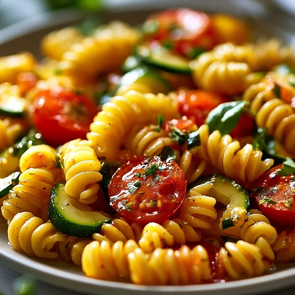 Gesunde Tomaten-Zucchini-Pasta