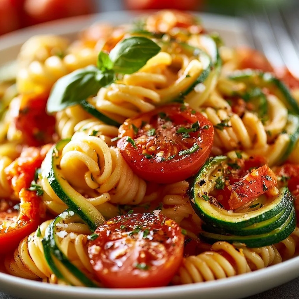 Gesunde Tomaten-Zucchini-Pasta