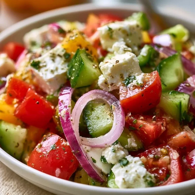 Griechischer Bauernsalat mit frischen Zutaten und buntem Gemüse