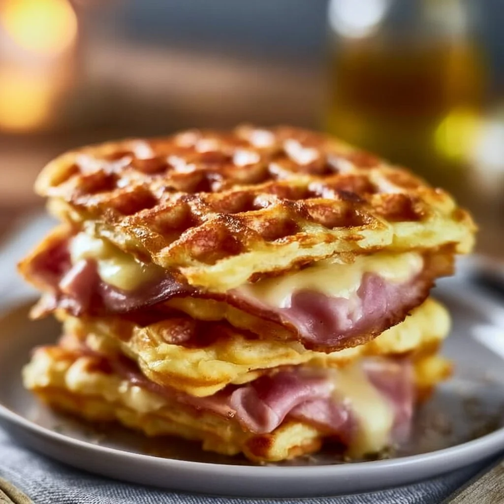 Herzhafte Waffeln mit Schinken und Käse einfach genießen!