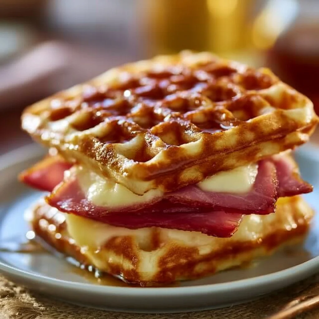 Herzhafte Waffeln mit Schinken und Käse einfach genießen!