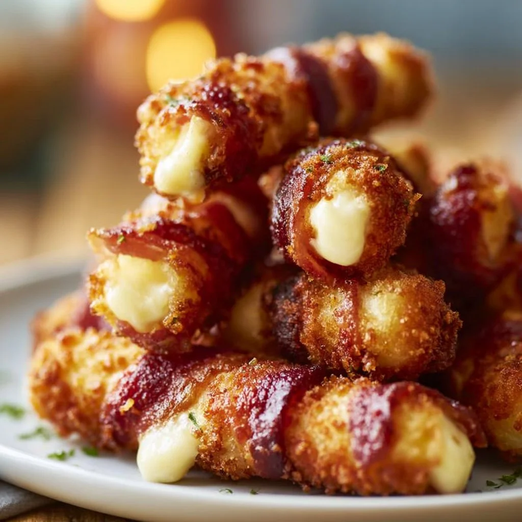 Knusprige Bacon-Mozzarella-Sticks