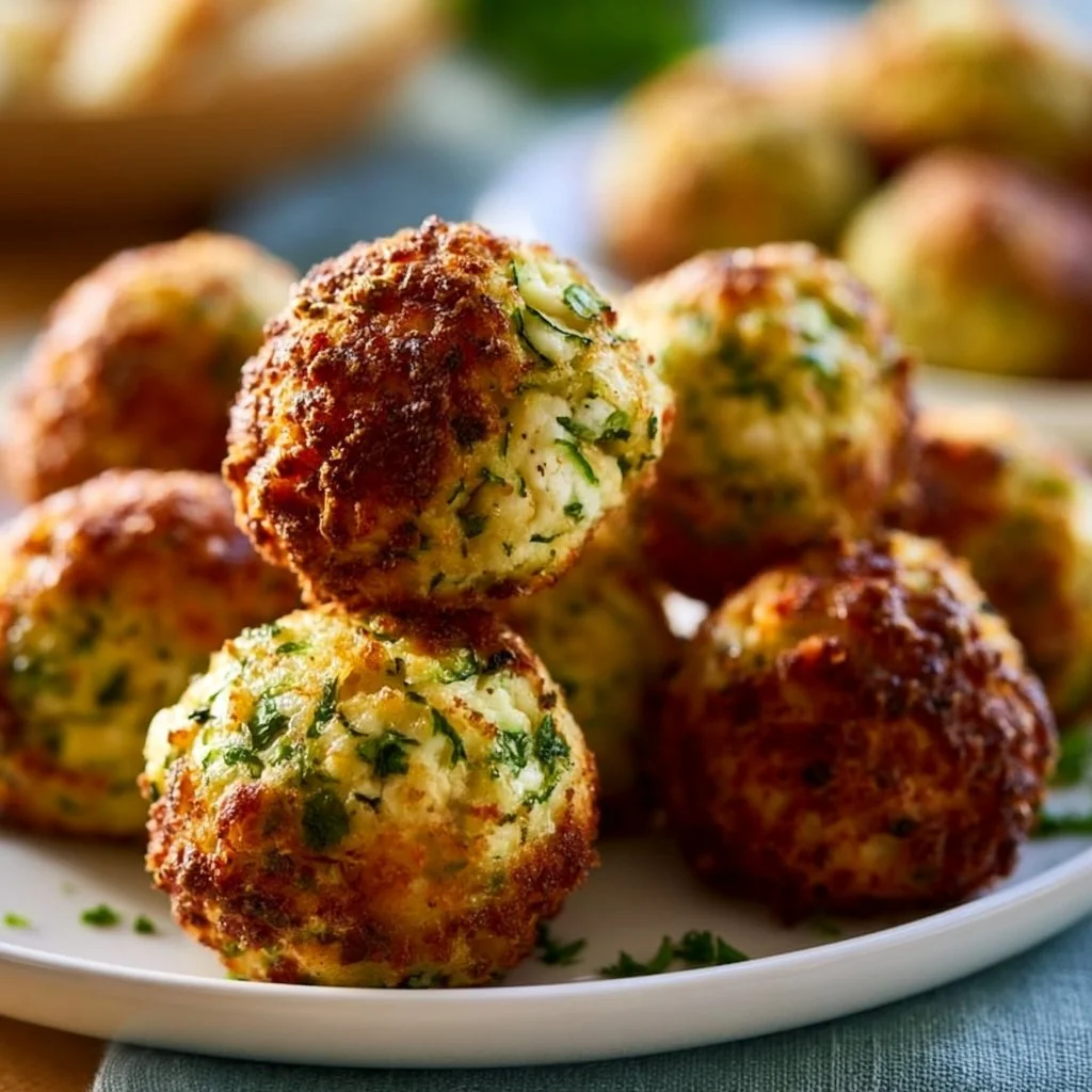 Knusprige Zucchini-Feta-Bällchen aus dem Ofen