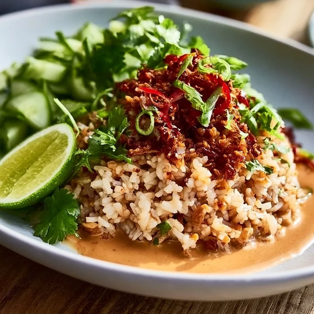 Knuspriger Satay-Reis-Salat