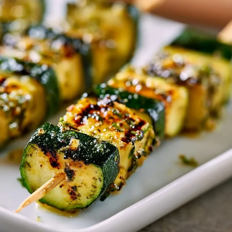 Leckere Zucchini-Spieße auf dem Grill, perfekt für den Sommer