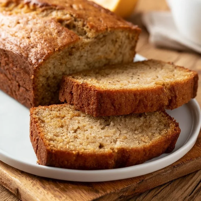 Leckeres Bananenbrot mit reifen Bananen und Nüssen.