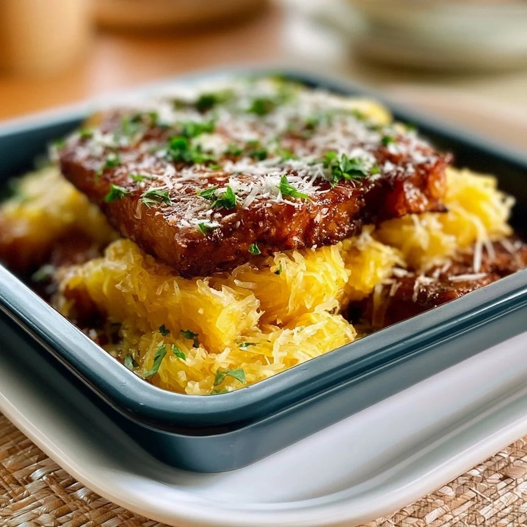 Leckeres Hähnchen mit Sahne und Käse auf einem Teller serviert