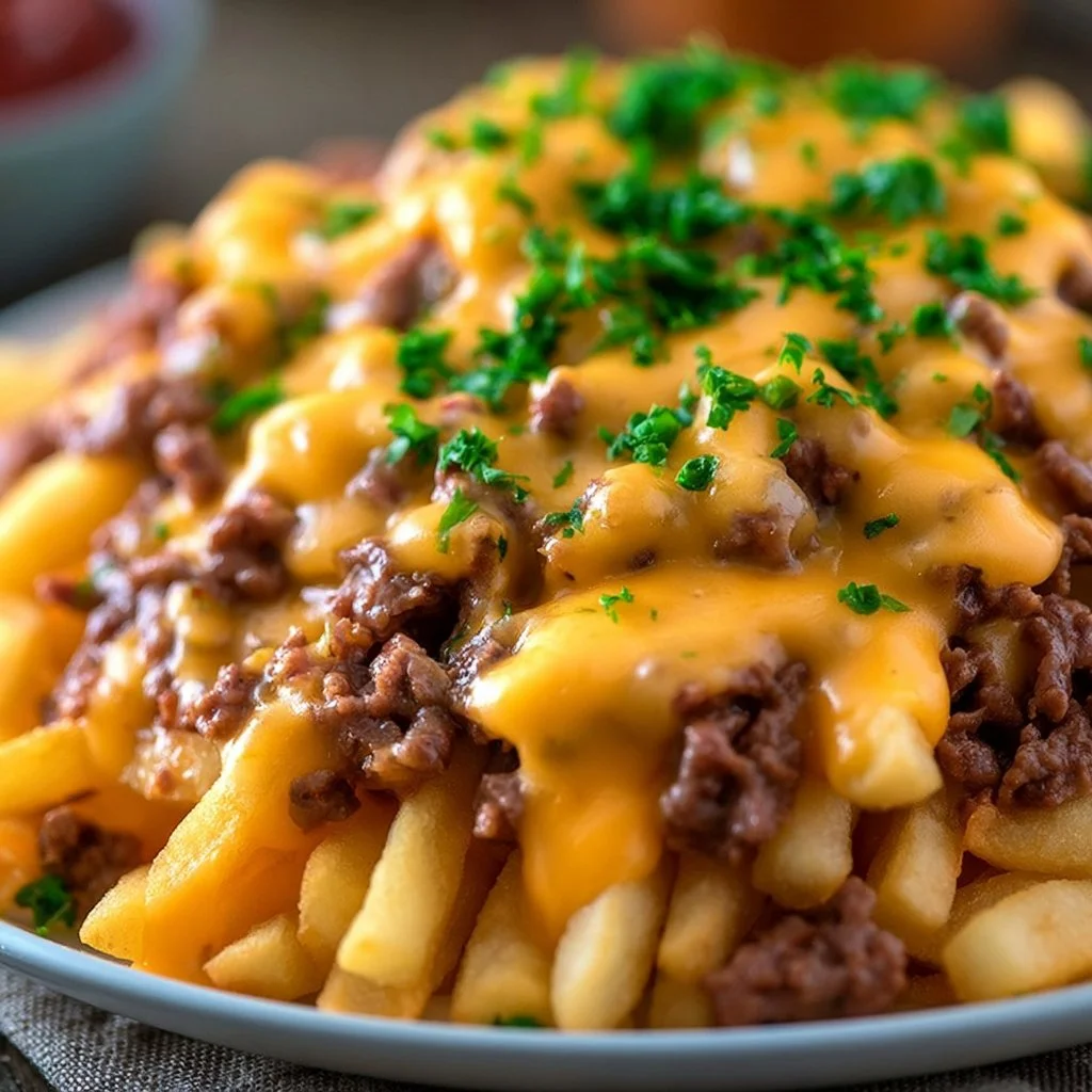 Pommes Frites mit Hackfleisch und Cheddar: Ein Unglaubliches Ultimatives Rezept für 4 Personen
