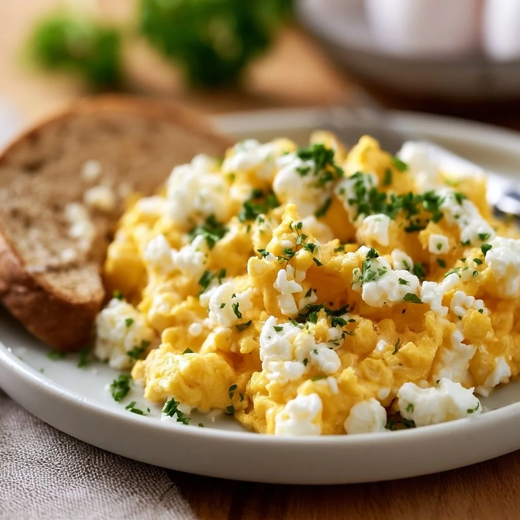 Rührei mit Hüttenkäse