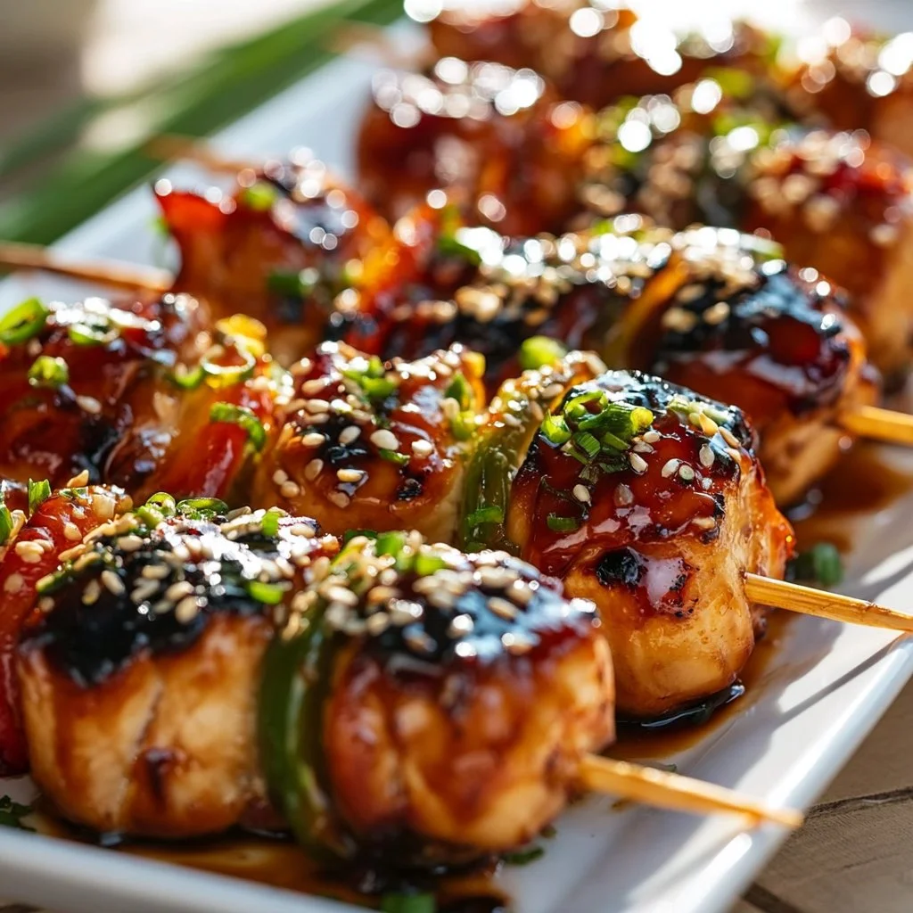 Saftige Teriyaki Hähnchen Spieße