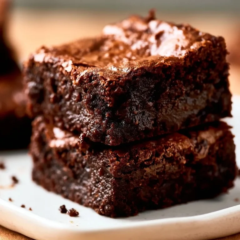 Leckere Brownies mit schokoladigem Belag und Nüssen auf einem Teller
