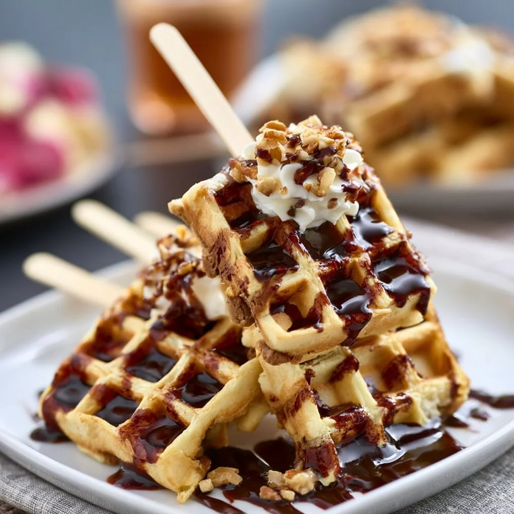 Waffeln am Stiel