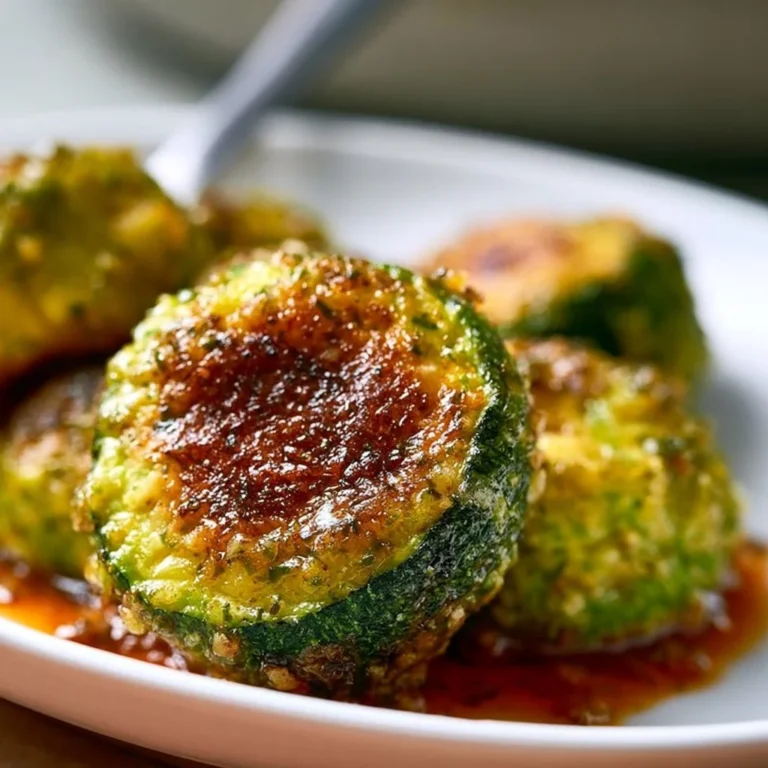 Zucchini Knoblauch Bissen auf einem weißen Teller garniert