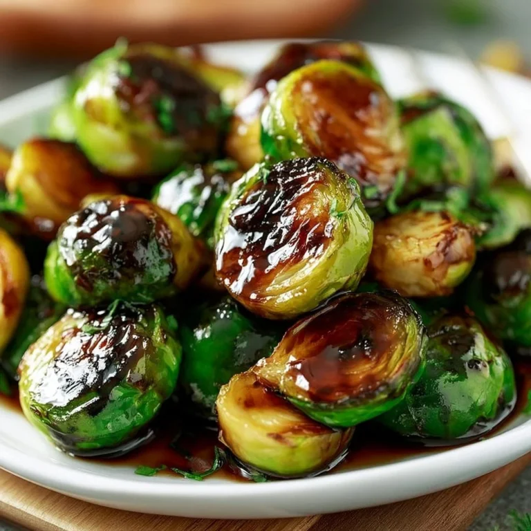 Airfryer Rosenkohl mit Balsamico auf einem Teller serviert