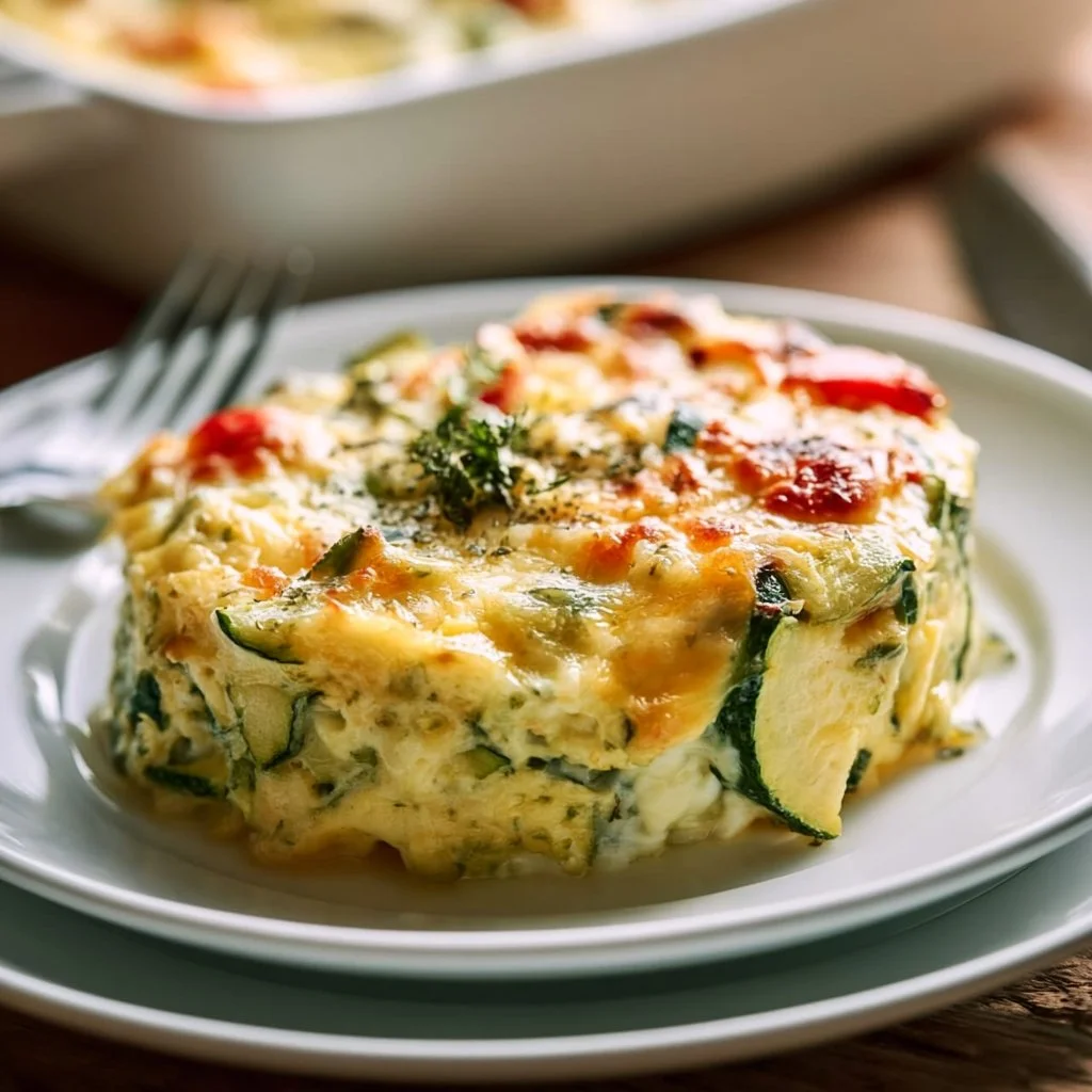 Cremiger Zucchini Auflauf mit Käse und Gemüse