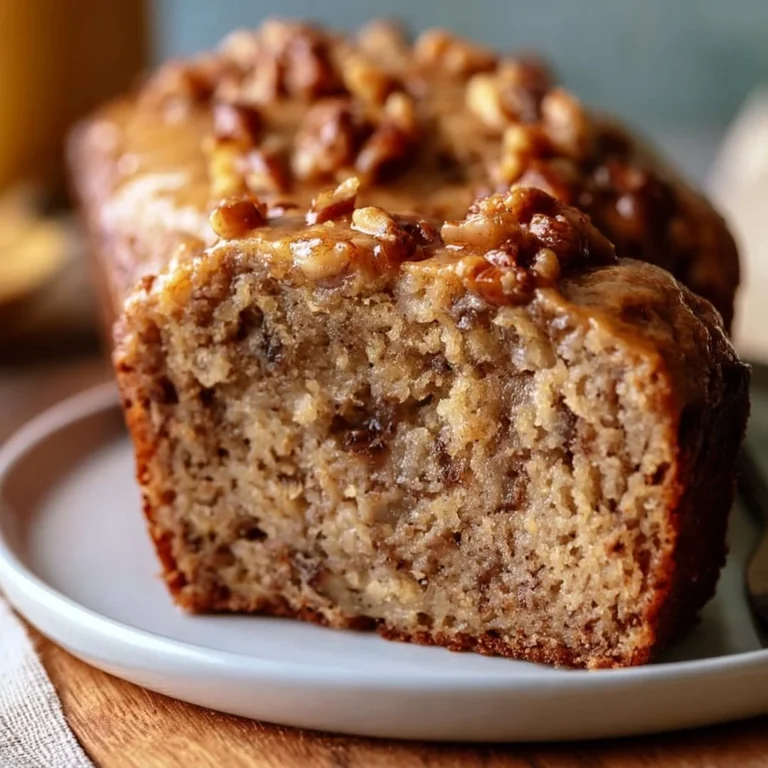 Saftiges Bananenbrot mit brauner Butter und Walnüssen auf einem Holzbrett