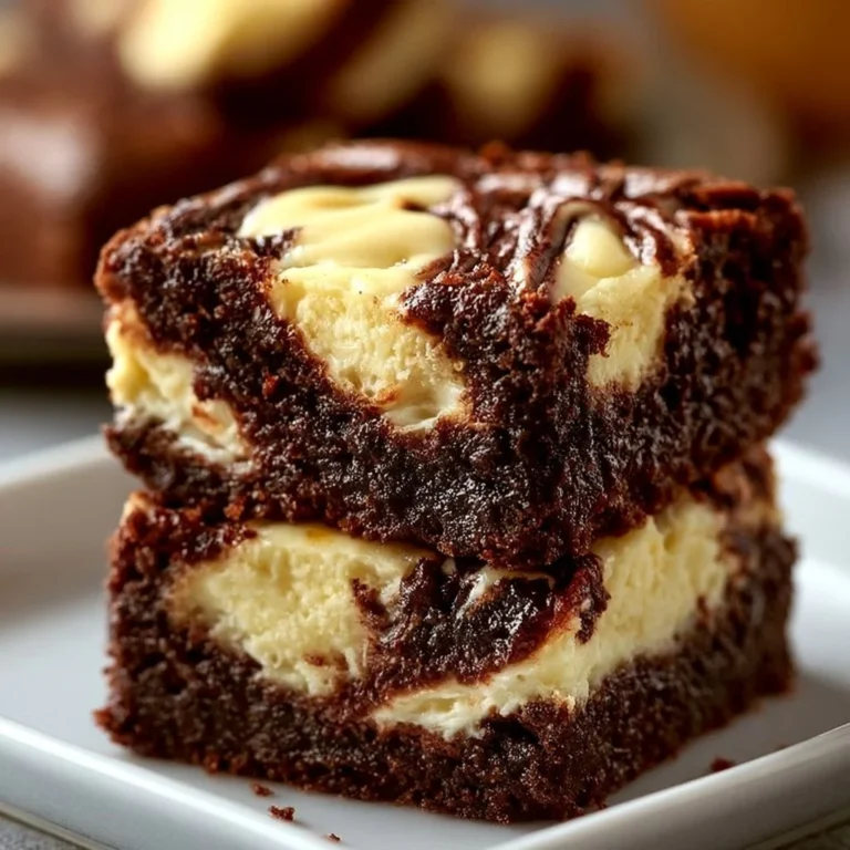 Frischkäse-Brownies auf einem Teller mit Schokoladenglasur