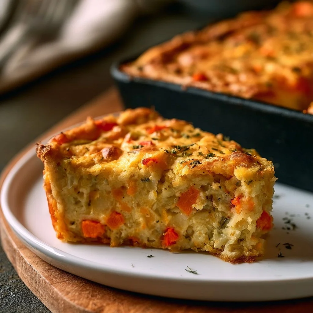 Leckerer Gemüsekuchen mit frischem Gemüse und aromatischen Gewürzen.