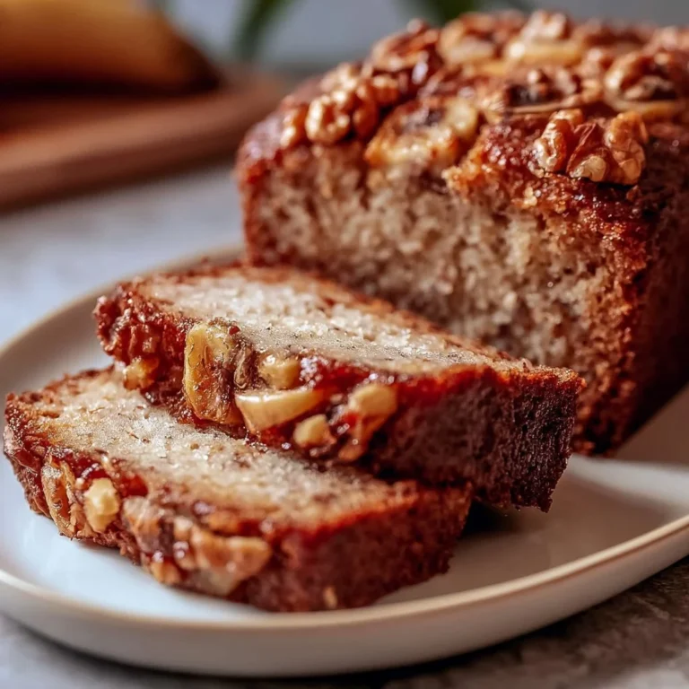 Glutenfreies Bananenbrot aus Mandelmehl auf einem Holztisch