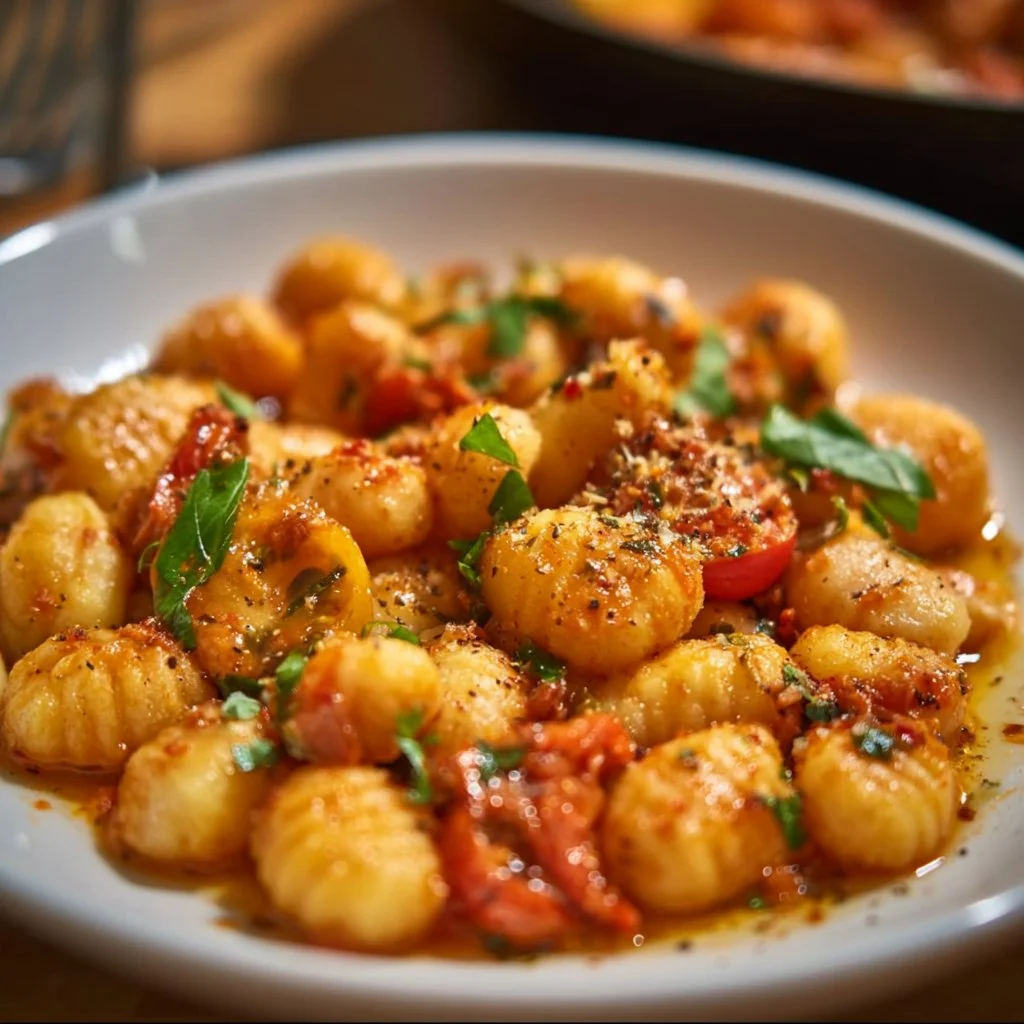 Leckere Gnocchi Pfanne mit frischen Zutaten und aromatischen Gewürzen