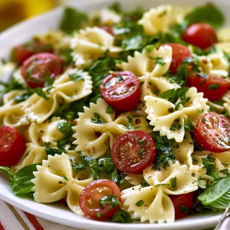 Italienischer Fliegenpasta-Salat mit frischen Zutaten und aromatischen Kräutern