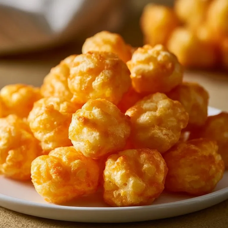 Käse Puff Snacks frisch aus dem Ofen auf einem Teller serviert