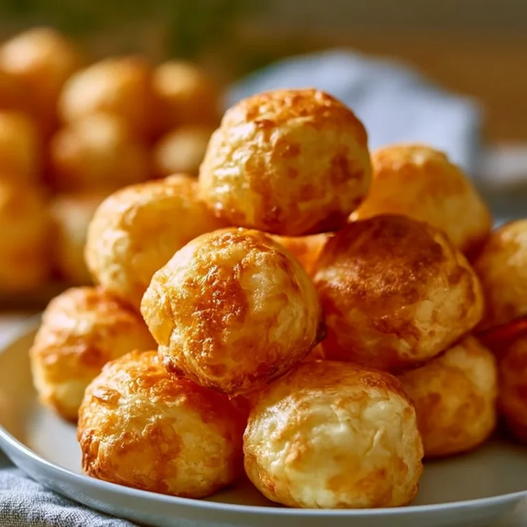 Knusprige und würzige Käse-Puffs auf einem weißen Teller serviert