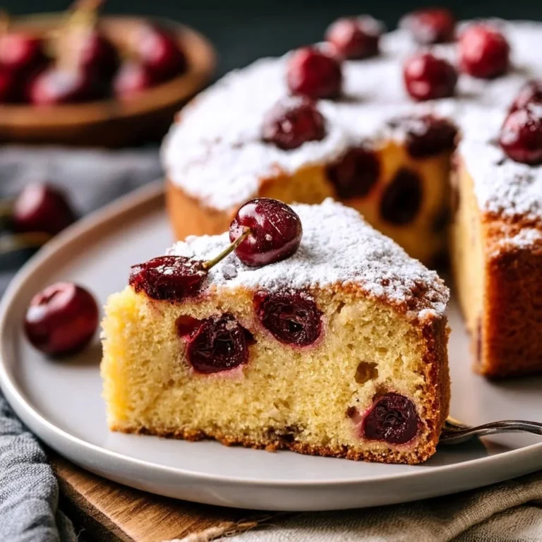 Saftiger Kirschkuchen mit frischen Kirschen und einer goldbraunen Kruste