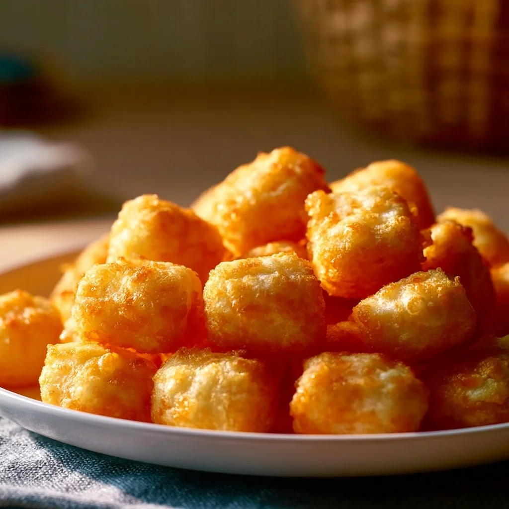 Knusprige Käse Puff Snacks auf einem Tisch serviert
