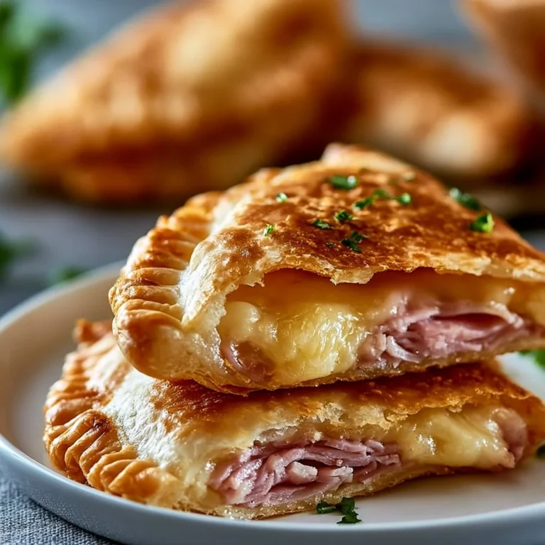 Knusprige Rinderkochschinken Käse Taschen aus dem Airfryer auf einem Teller