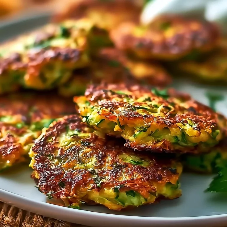 Leckere libanesische Zucchini-Puffer auf einem Teller serviert