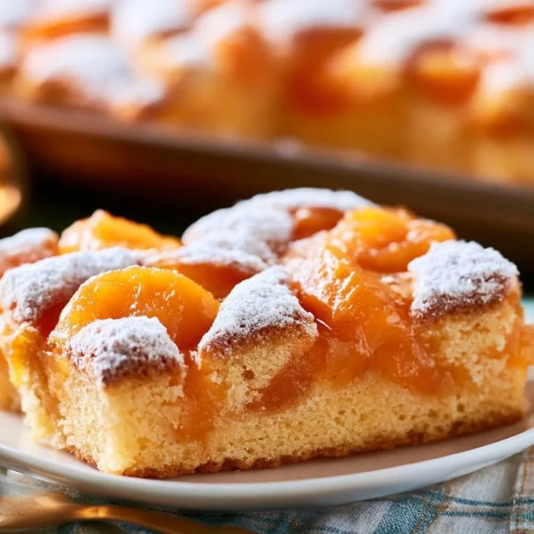 Delikater Marillenblechkuchen auf einem Blech, frisch gebacken und servierbereit.