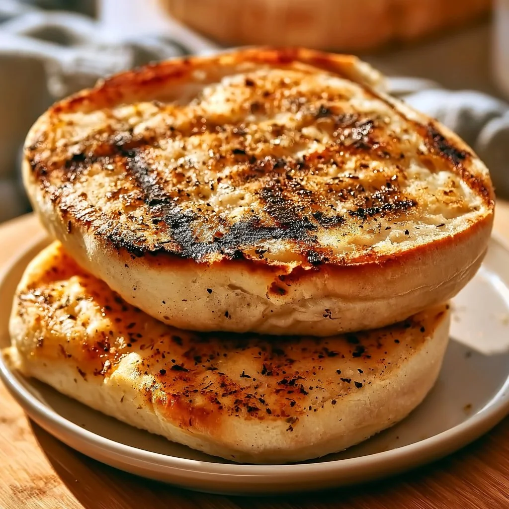 Mediterranes Grillbrot frisch vom Grill, knusprig und aromatisch.